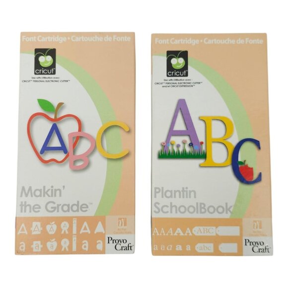 Cricut Cartridge Makin The Grade Plantin Schoolbook Lot Of 2 Link Status Unknown - Picture 1 of 11